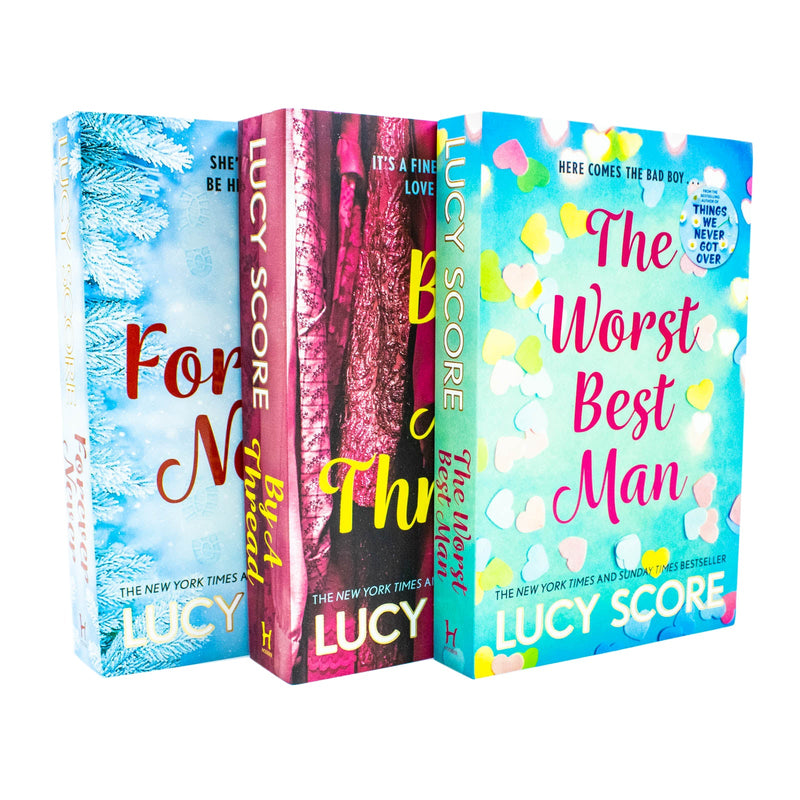 Lucy Score Collection 3 Books Set (The Worst Best Man, By a Thread & Forever Never)