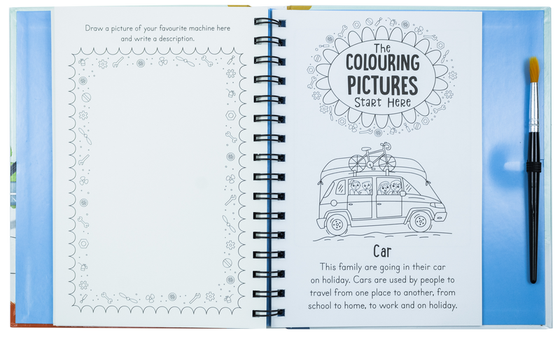 Magic Water Colouring Activity Collection 3 Book Set By Jenny Copper( Wheel & Steel Machines, Farm, Dinosaurs)