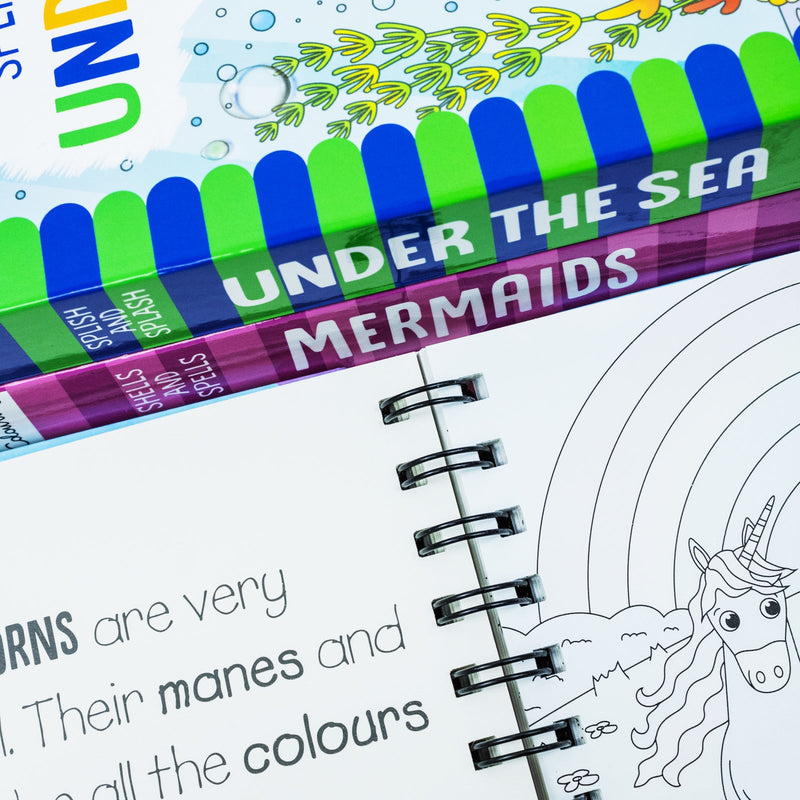 Magic Water Colouring Activity Collection 3 Book Set By Jenny Copper(Horses & Unicorns, Mermaids, Under the Sea)