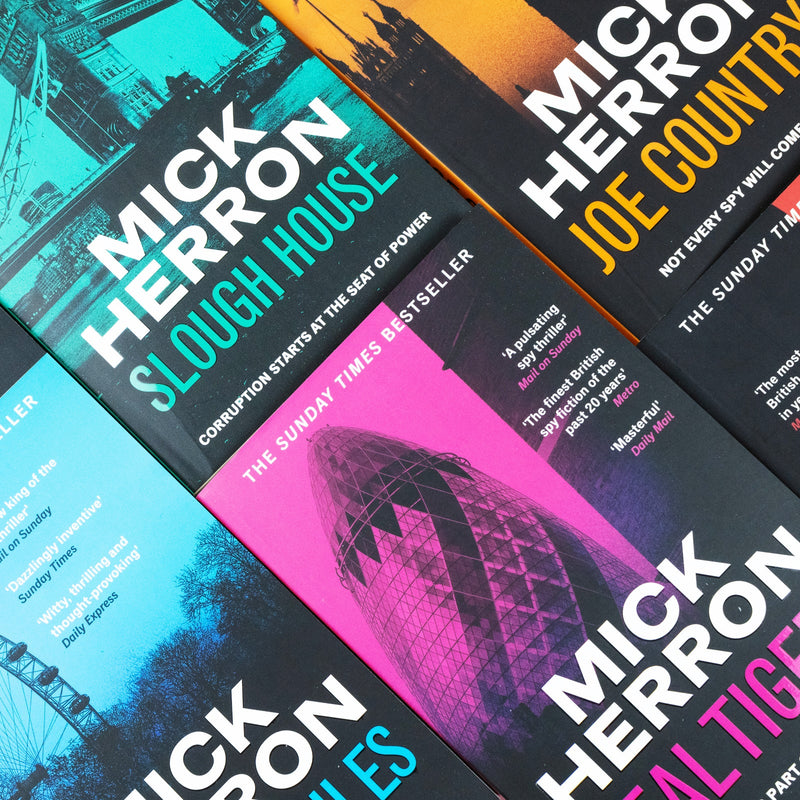 Slough House Thriller Series 8 Books Collection Set By Mick Herron (Slow Horses, Dead Lions, Real Tiger, Spook Street, London Rules, Joe Country, Slough House and Bad Actors)