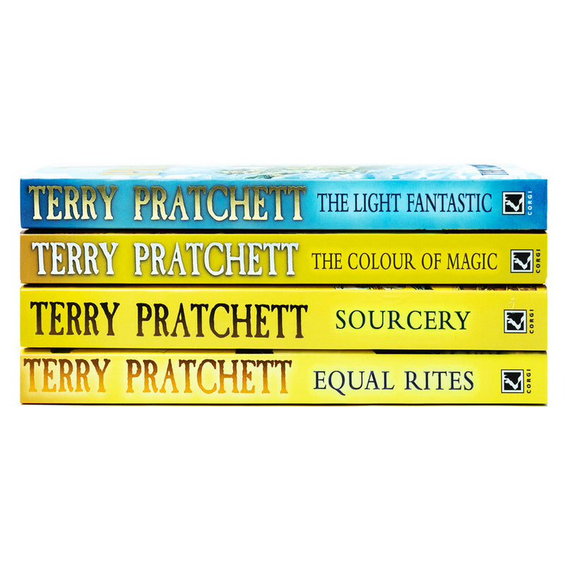 Terry Pratchett 4 Books Collection Set (Light Fantastic,Colour of Magic,Sourcery,Equal Rites)