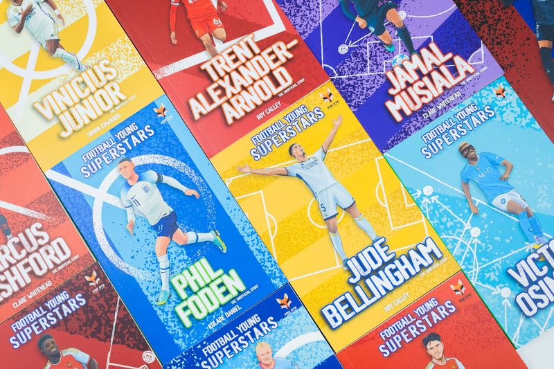 Football Young Superstars 12 Books Box Set (Jude Bellingham, Marcus Rashford, Phil Foden, Bukayo Saka, Kylian Mbappe, Erling Haaland, Jamal Musiala, Vinicius Junior)