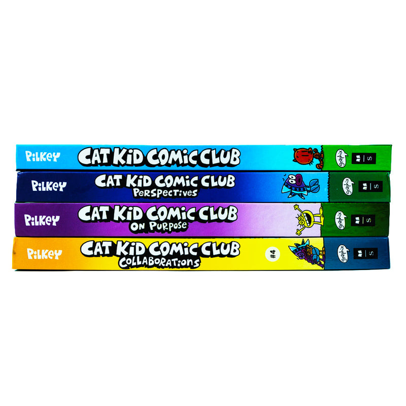 Cat Kid Comic Club Series Collection 4 Books Set By Dav Pilkey (Cat Kid Comic Club, Perspectives, On Purpose, Collaborations)