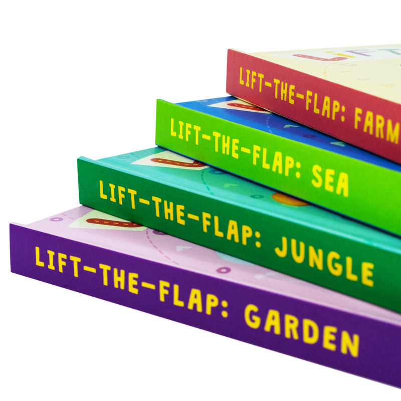 My First Lift the Flap Board Book Collection 4 Books Set (Farm, Sea, Garden, Jungle)