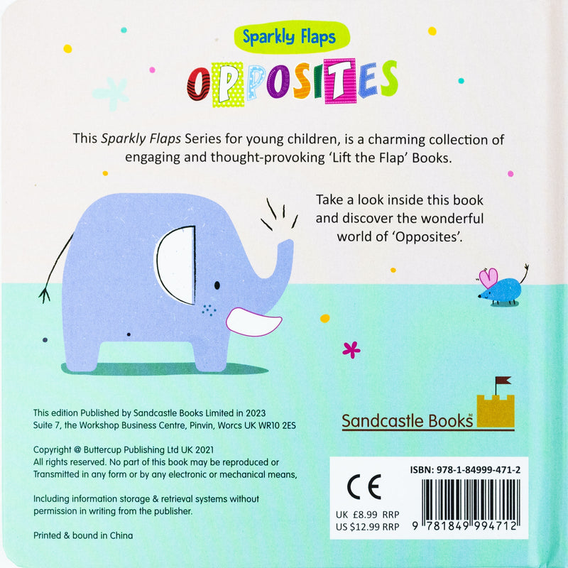 Sparkly Lift the Flaps Board book Collection 3 Book Set (Opposites, Vehicles, Animal Sounds)