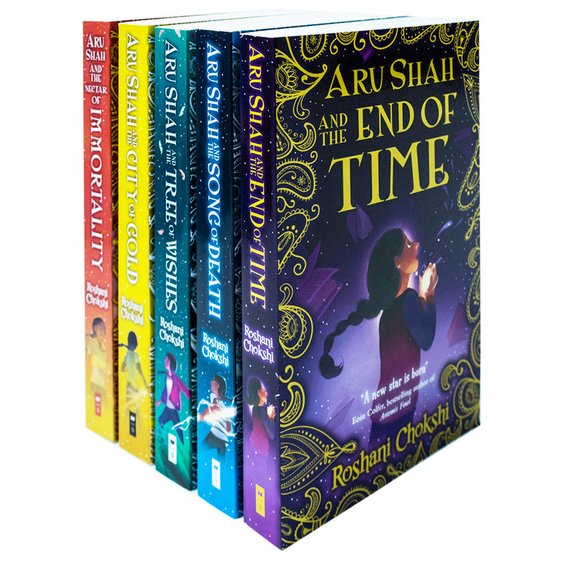 Pandava Series By Roshani Chokshi 5 Books Collection Set (Aru Shah and the End of Time, Song of Death, Tree of Wishes, City of Gold & Nectar of Immortality)