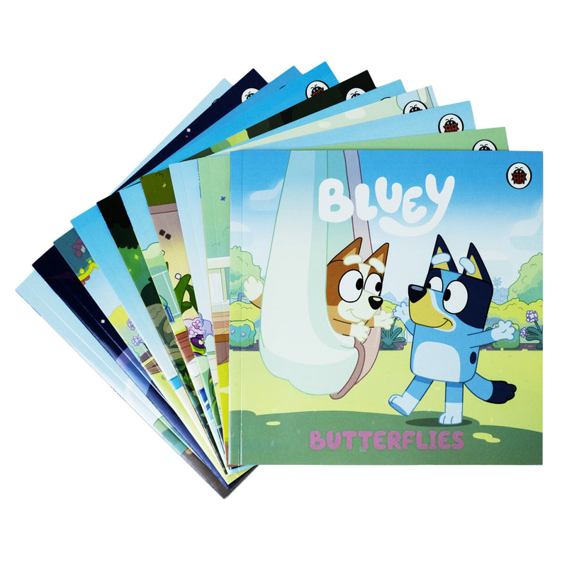 Bluey lets Do This! 10 Picture Books Story Collection Box Set (The Beach, Goodnight Fruit Bat, Butterflies, Bingo, Magic Xylophone, Hammerbarn, The Pool, The Creek, Grannies & Bob Bilby