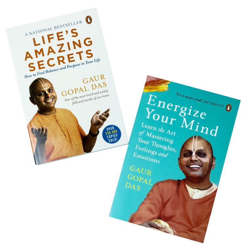 Gaur Gopal Das 2 Books Collection Set:- Life's Amazing Secrets: How To Find Balance And Purpose In Your Life, Energize Your Mind: Learn the Art of Mastering Your Thoughts, Feelings and Emotions