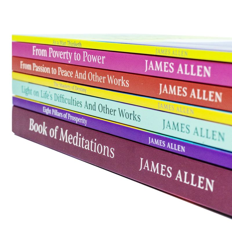 James Allen Self Improvement and Spiritual Growth Book Set Collection (As a Man Thinketh, From Passion to Peace, From Poverty to Power, Light on Life's Difficulties & More!)