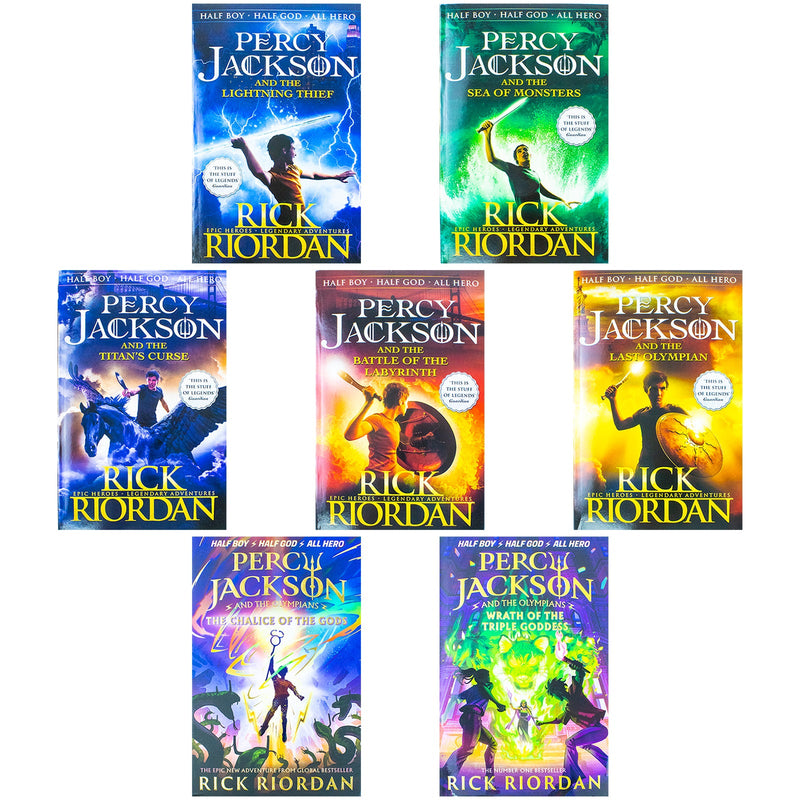 Percy Jackson and the Olympians Series 7 Books Collection Set By Rick Riordan