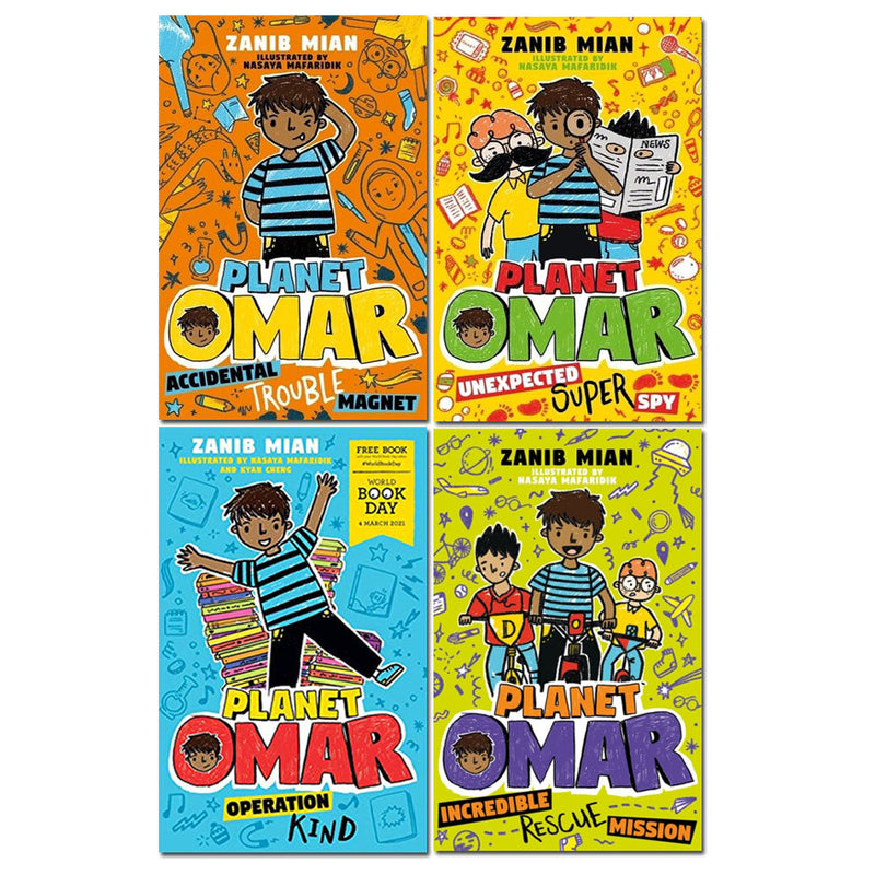 Planet Omar Series 4 Books Collection Set Inc Operation Kid World Book Day By Zanib Mian