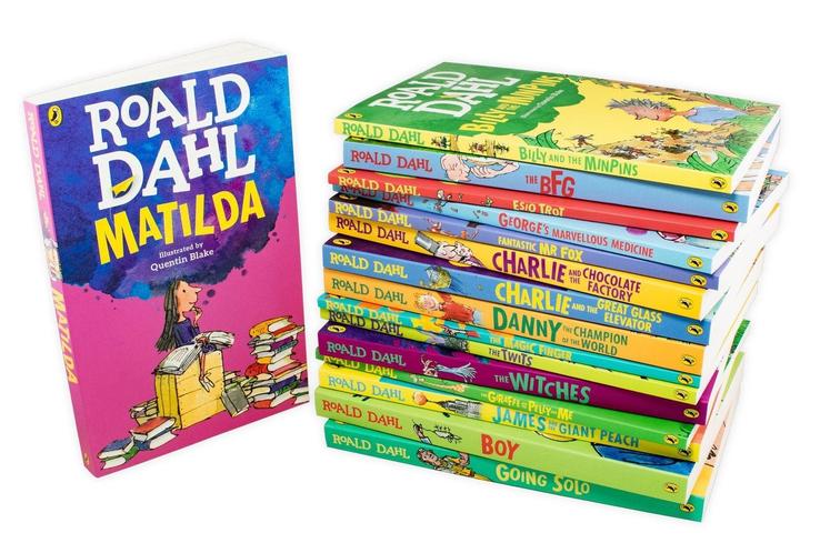Roald Dahl Collection 16 Book Set – BFG, Matilda, Witches, Twits – Classic Children's Fiction, Kids Adventure Book Age 8+, Bedtime & Fun Reading