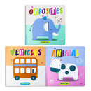 Sparkly Lift the Flaps Board book Collection 3 Book Set (Opposites, Vehicles, Animal Sounds)