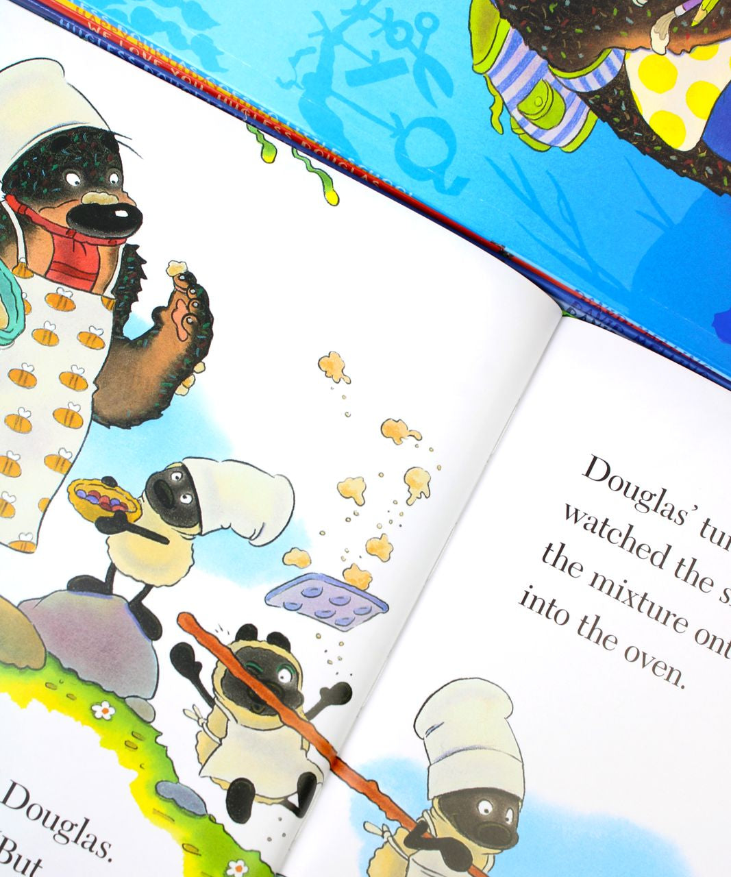 Photo of The Great Big Hugless Douglas Box Set Pages by David Melling on a White Background