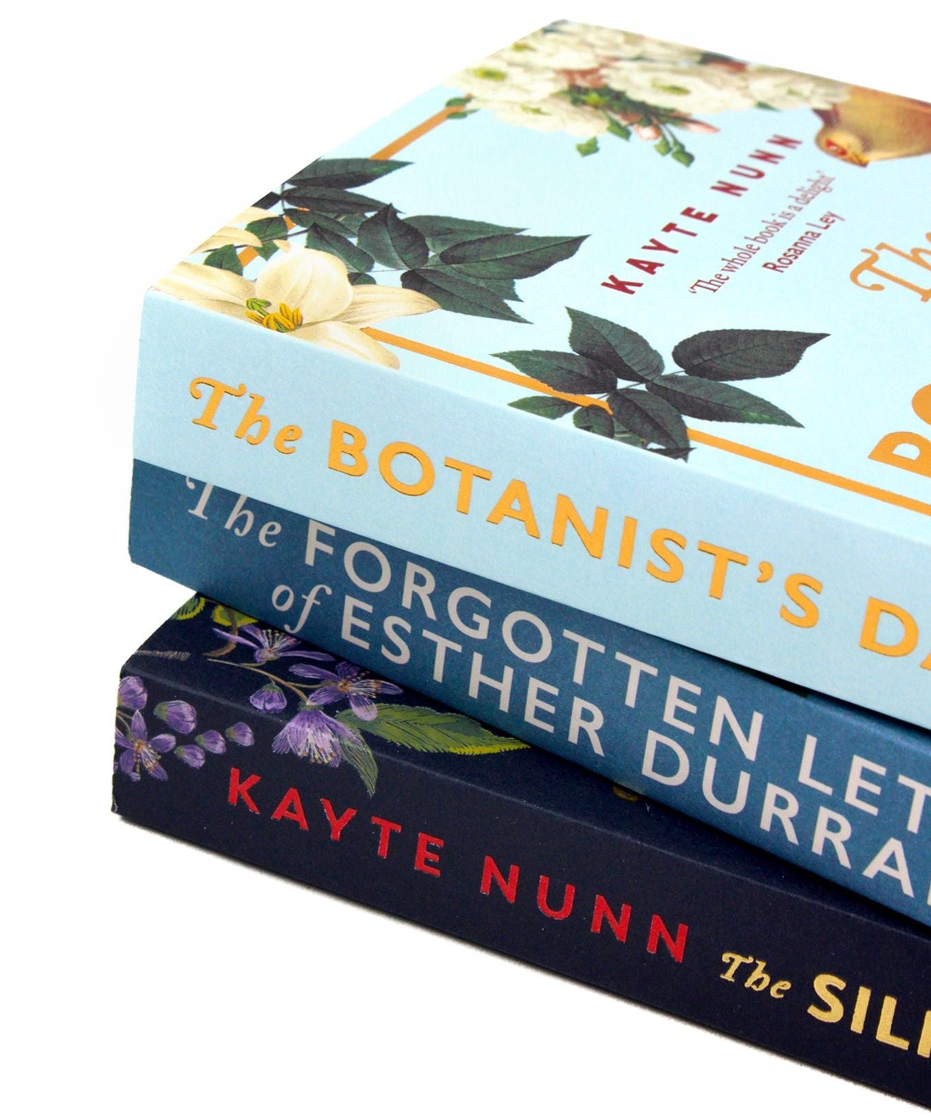 Photo of Kayte Nunn 3 Book Collection Spines on a White Background