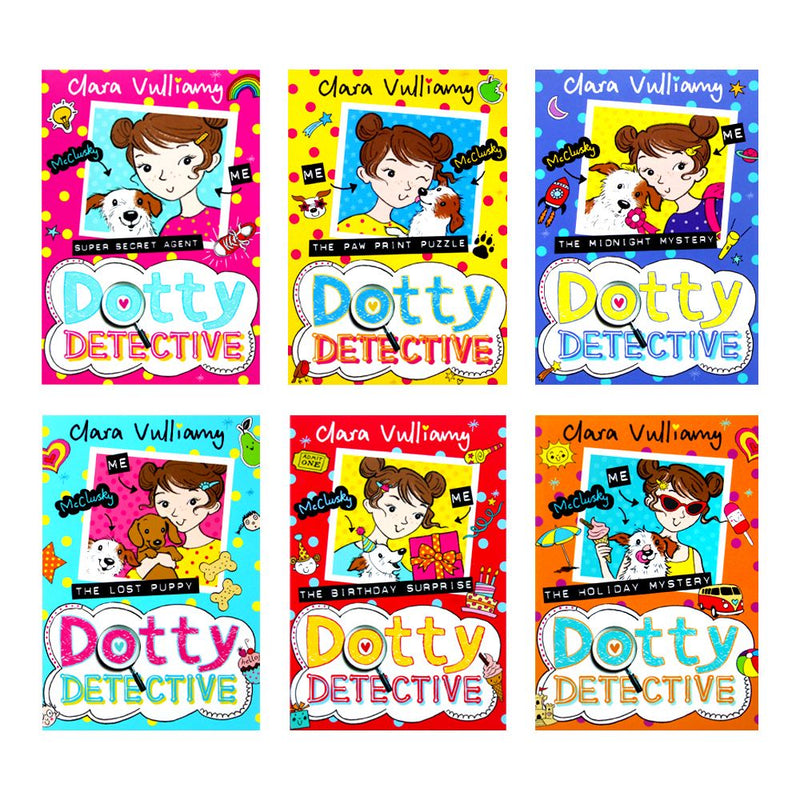 Dotty Detective 6 Book Set by Clara Vulliamy – Children's Mystery Series Fun Animal Stories, Adventure, Humor, Friendship, Reading Goals