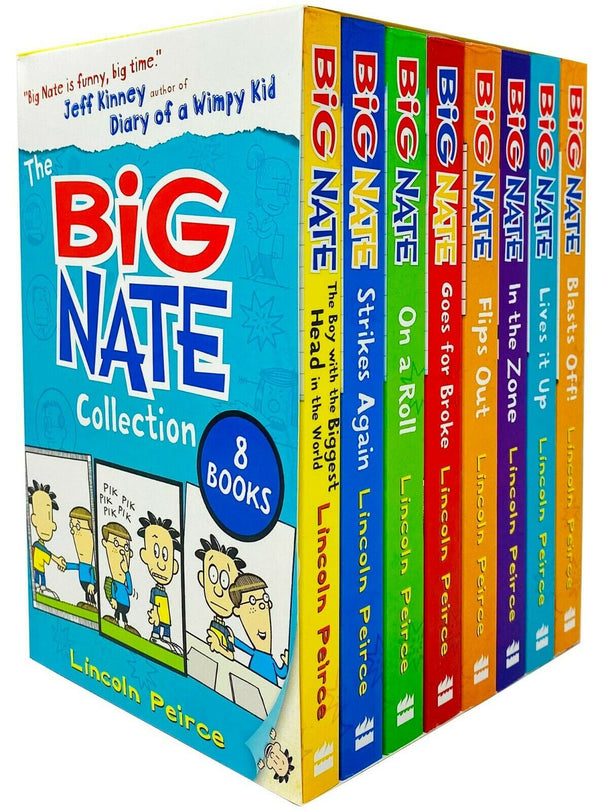 Big Nate Series Collection 8 Books Set by Lincoln Peirce Paperback for Kids Age 8+ humor, middle grade, adventure, school, comics