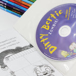 Photo of Dirty Bertie 10 Book and CD Set by Alan MacDonald on a White Background