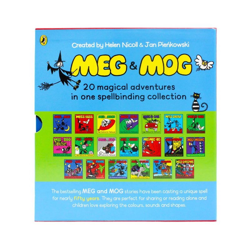 Photo of Meg & Mog The Complete Collection 20 Books Box Set on a White Background