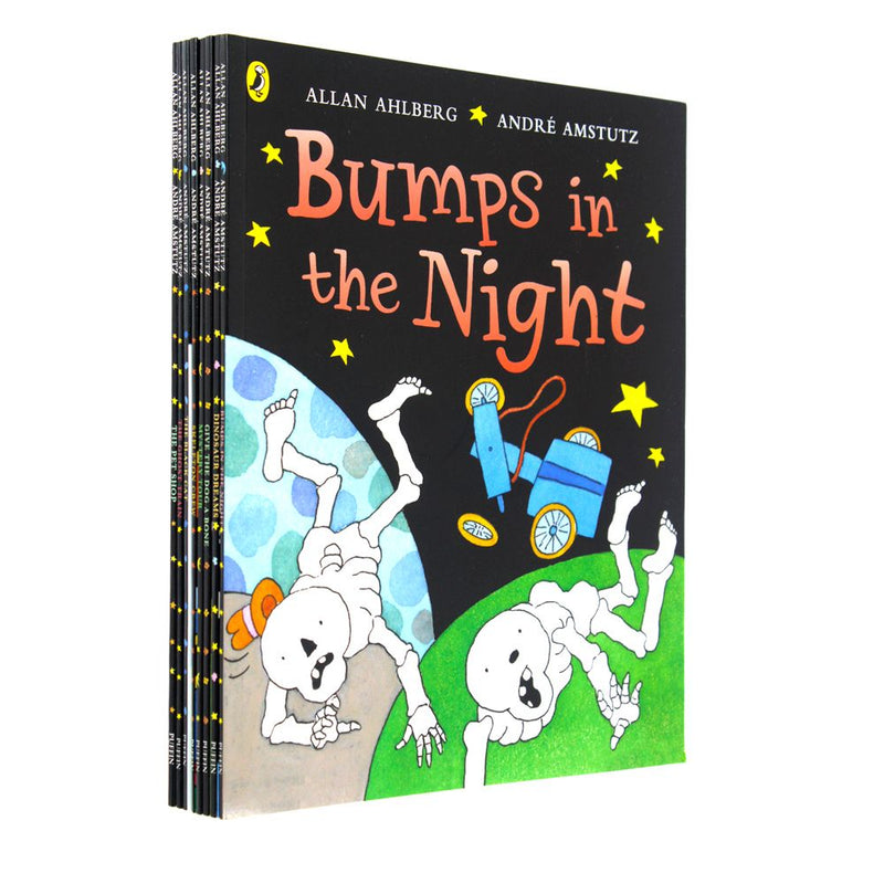 Funny Bones Collection By Allan Ahlberg 8 Books Set Ghost Train, Skeleton Funny bones