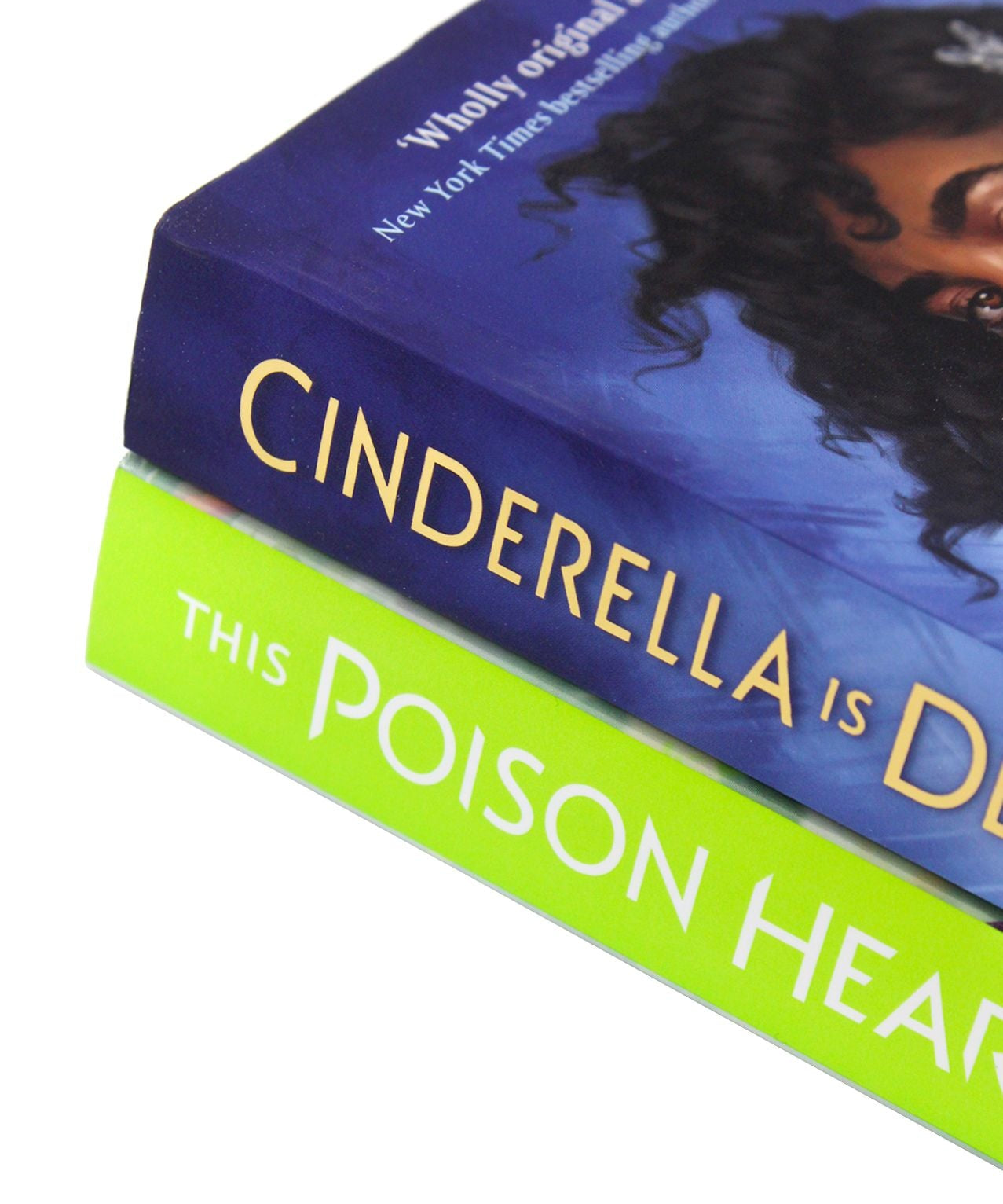 Photo of Cinderella is Dead & This Poison Heart 2 Book Set Spines by Kalynn Bayron on a White Background