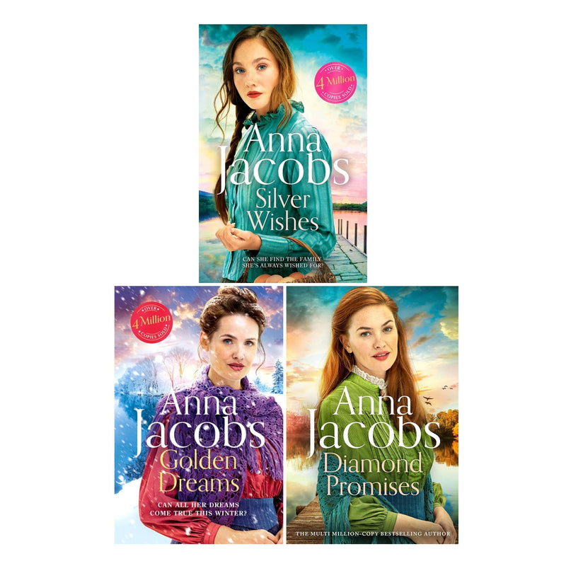 Anna Jacobs Jubilee Lake Series 3 Books Collection Set (Silver Wishes , Golden Dreams , Diamond Promises)