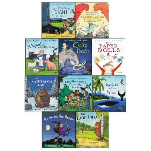 Julia Donaldson 10 Books Set (The Gruffalo, The Snail and the Whale, Room on the Broom, A Squash and a Squeeze)