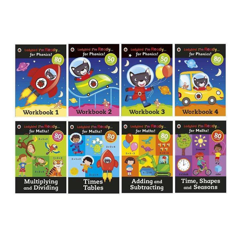 Ladybird Phonic Readers 8 Book Set Collection - Activity Workbooks