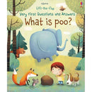 Usborne Very First Lift-the-Flap Questions And Answers Collection 2 Books Set (What are Germs, What is Poo)