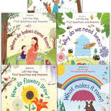 Usborne Lift the flap, First Questions and Answers 5 books box set collection