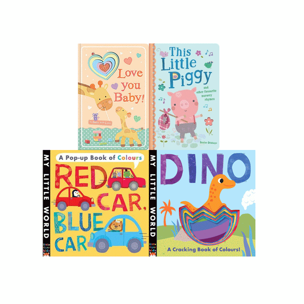 My Little World 4 Book Set Collection Pack Inc Red Car- Blue Car, Dino, Love You