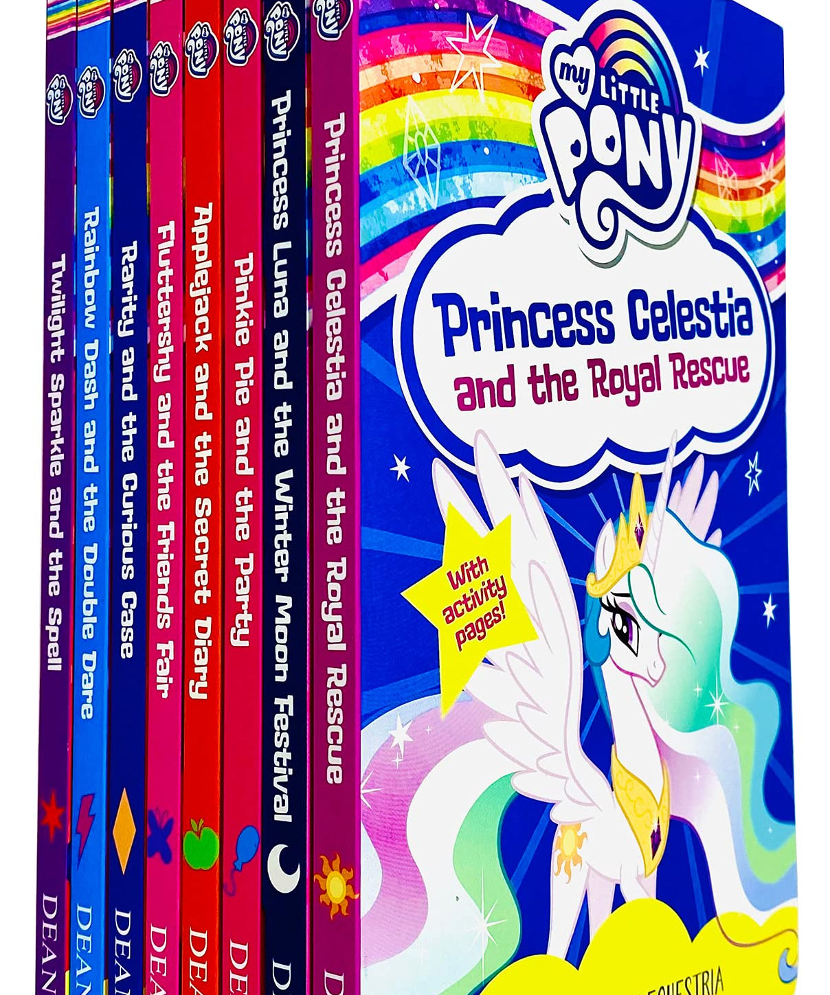 Photo of My Little Pony 8 Book Story Collection on a White Background