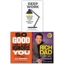 Rich Dad Poor Dad, Deep Work, So Good The Cant Ignore You 3 Business Books Set Collection