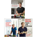 Photo of Quick and Delicious, Ultimate Home Cooking and Ultimate Fit Food 3 Books Set by Gordon Ramsay on a White Background