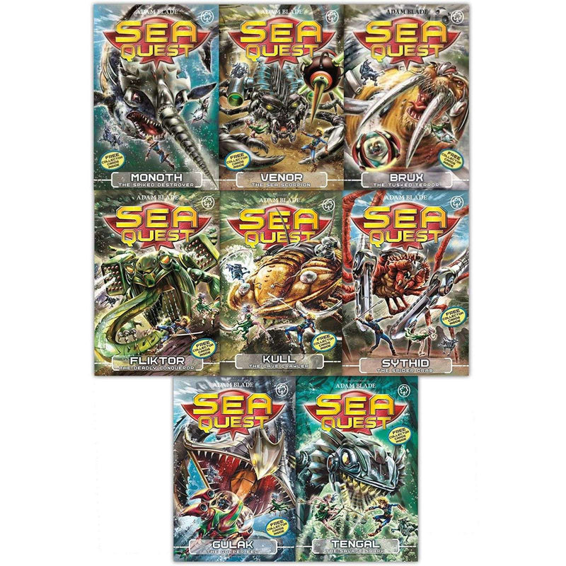 Sea Quest Series 5 and 6 Collection Adam Blade 8 Books Box Set Pack Sythid, Brux