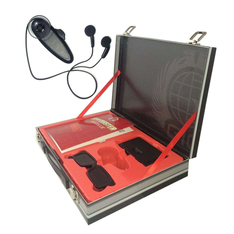 Spy Master Briefcase Black Spy kit - Secret agent mission handbook with top spy gear and gadget surveilance