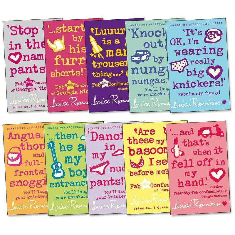 The Fab Confessions of Georgia Nicolson 10 Books Set Collection Louise Rennison