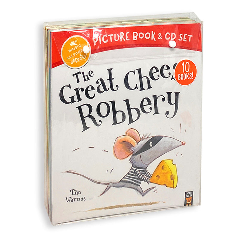 The Great Cheese Robbery 10 Picture Flat Books Set Collection & Audio CDs