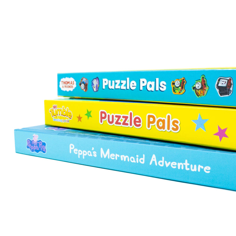 Thomas & Friends Puzzle Pal, Mr Tumble Puzzle Pal and Peppa's Mermaid Adventure Collection 3 Books Set