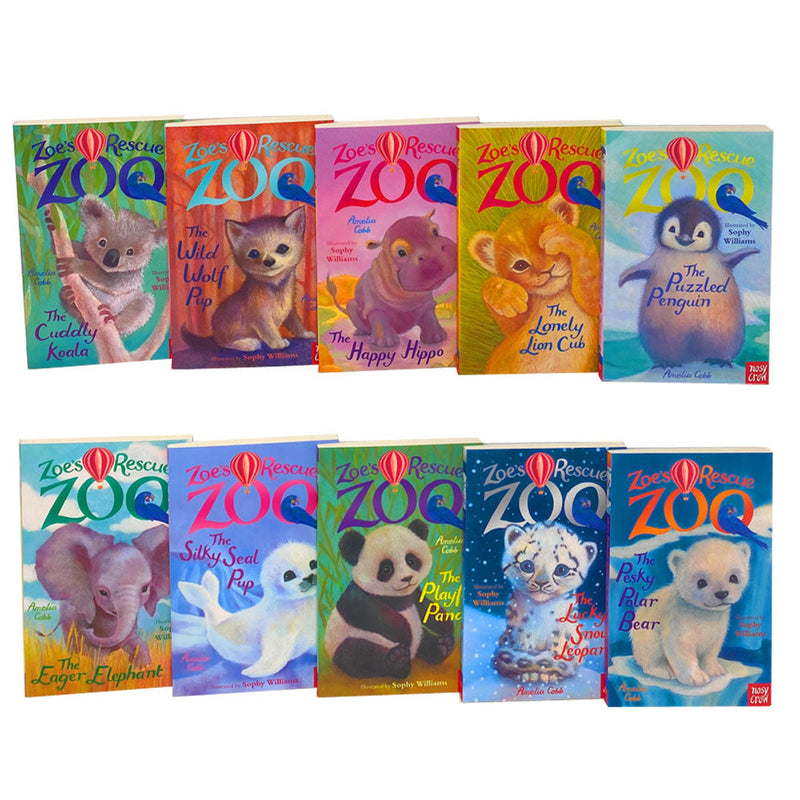 Zoe's Rescue Zoo Collection 10 Books Set (The little Llama,Happy Hippo..) By Amelia Cobb