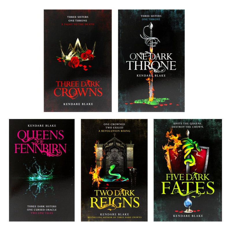 Three Dark Crowns Series 5 Books Collection Set By Kendare Blake (Three Dark Crowns, One Dark Throne, Two Dark Reigns, Queens of Fennbirn, Five Dark Fates)