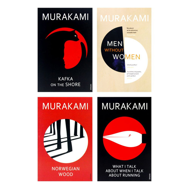 Haruki Murakami Collection 4 Books Set (Men Without Women, What I Talk About When I Talk About Running, Norwegian Wood, Kafka on the Shore)