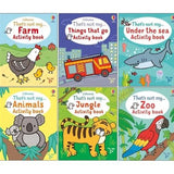 Usborne That's Not My Activity Book Series 6 Books Collection Set | Zoo, Jungle, Animals, Under the Sea, Things That Go & Farm